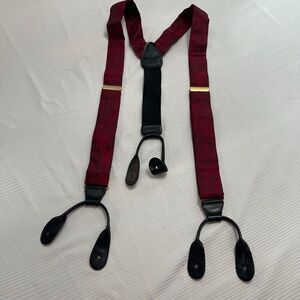 CAS Red Black Leather Germany Novelty People Print Suspenders Braces